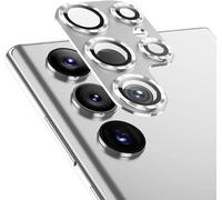 DAWEIXEAU Protector Lente Cámara para Galaxy S23 Ultra de 2 Piezas, Película Protectora Lente de Una Pieza de Vidrio Templado 9H, Película Protectora de Cámara HD Antiarañazos Plata