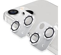 DAWEIXEAU Protector Lente Cámara para iPhone 13/iPhone 13 mini de 2 Piezas, Película Protectora Lente de Una Pieza de Vidrio Templado 9H, Película Protectora de Cámara HD Antiarañazos Plata