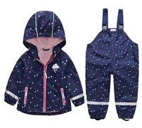 DAWILS Chaqueta Impermeable Pantalón Impermeable para Niños Niñas, Chubasquero Impermeable para Unisex, Traje de lluvia, Intemperie Pantalón de Lluvia Bebé Niño Niña Ropa Impermeable, Estrellas 4 Años