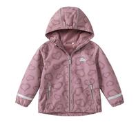 DAWILS Chaqueta Softshell para Niñas, Chaqueta Impermeable para Niña, Soft Shell Impermeable con Forro y Capucha para Niño, 18 Meses, Amor Púrpura