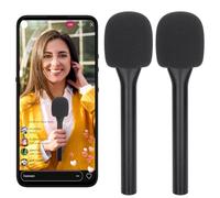 DAWNBOX Soporte de micrófono inalámbrico y parabrisas para DJI/Hollyland/Rode/Movo, soporte de micrófono inalámbrico, palo de mano, adaptador de mano para micrófonos Lavalier, grabación, transmisión