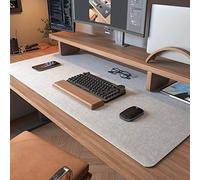 DAWNTREES Alfombrilla de escritorio de fieltro, (90x 40 cm) Alfombrilla De Ratón Grande,Antideslizante, silencio,para escritorio, protección de escritorio (gris claro)