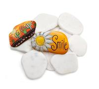 DAWRIS 12 piedras para pintar planas, 3-8 cm, piedras decorativas naturales, piedras decorativas de grava, piedras naturales, piedras decorativas para bricolaje, rocas, playa, guijarros, piedras de