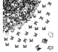 DAWRIS 500 tachuelas cuadradas para ropa, tachuelas y pinchos de pirámide punk, remaches para proyectos de bricolaje, bolsa, cinturón de cuero, zapatos, punk, rock, jeans, manualidades, plata, 10 mm