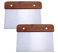 DAWRIS Espátula de acero inoxidable de 15 cm con mango de madera, para hornear, accesorios, masa madre