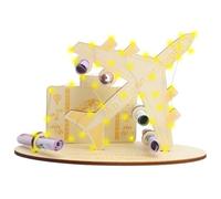 DAWRIS Llena Deseos Regalos de Dinero Cumpleaños Inimitable Regalo de Cumpleaños de Madera de Avión con 2M LED Luces de Hada Decoración Perfecta para Colegas Amigos, Familia o Pariente