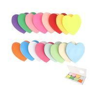 DAWRIS Notas adhesivas de colores de 16 colores, notas adhesivas en forma de corazón, 800 hojas, notas adhesivas autoadhesivas, 70 x 70 mm, blocs de notas para oficina, escuela, hogar, planificador