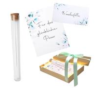 DAWRIS Regalo de dinero de boda para novios, regalo de boda, embalaje de dinero, tarjeta de boda, regalo de boda, regalos de boda con tubo de ensayo de plástico, cadena de luces, rafia, hierba,