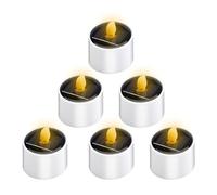 DAWRIS Velas Solares de Té LED para Exteriores - Resistentes al Agua, Sin Llama - Mini Lámparas para Jardín, Balcón, Fiesta, Camping, Boda, Festival