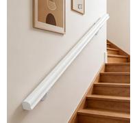 Dawselod 180cm Pasamanos Blanco de Madera Maciza | Barandilla Antideslizante para Escaleras del Hogar | Barra de Seguridad Resistente para Escaleras Interiores y Exteriores, Pasillos, Áticos y Patios