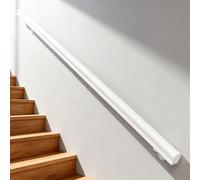 Dawselod 240cm Pasamanos Blanco de Madera Maciza | Barandilla Antideslizante para Escaleras del Hogar | Barra de Seguridad Resistente para Escaleras Interiores y Exteriores, Pasillos, Áticos y Patios