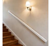 Dawselod 400cm Pasamanos Blanco de Madera Maciza | Barandilla Antideslizante para Escaleras del Hogar | Barra de Seguridad Resistente para Escaleras Interiores y Exteriores, Pasillos, Áticos y Patios
