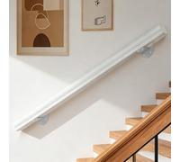 Dawselod 80cm Pasamanos Blanco de Madera Maciza | Barandilla Antideslizante para Escaleras del Hogar | Barra de Seguridad Resistente para Escaleras Interiores y Exteriores, Pasillos, Áticos y Patios