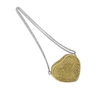DAWTHTW Bolso cruzado pequeño con forma de corazón brillante con lentejuelas, ligero, uso diario, para mujeres y niñas, bolsa con forma de corazón, Gold