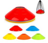 Dawumin 15 Conos de Entrenamiento Fútbol con Bolsa, Conos Deportivos 5 Colores, Conos de Señalización Flexibles para Slalom, Agilidad, Coordinación, Hockey, Adiestramiento Perros y Deporte