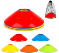 Dawumin 30 Conos de Entrenamiento Fútbol con Bolsa, Conos Deportivos 5 Colores, Conos de Señalización Flexibles para Slalom, Agilidad, Coordinación, Hockey, Rugby y Entrenamiento Deportivo