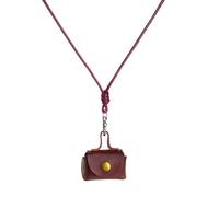 Dawutocap Bolsas de cuero vintage resistentes para guardar auriculares y monedas, diseños pequeños y largos para mujeres a la moda, Red, 5.2x3.6cm