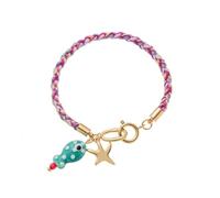 Dawutocap Lucky Fish Star Charm Pulsera de muñeca tejida a mano con cordón multicolor para uso casual al aire libre joyería regalo pulsera ligera, One Size, Como se describe