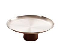 Dawutocap Plato de acero inoxidable para aperitivos, bandeja para servir frutas con patas altas para reuniones en casa y eventos, elegante plato de comida