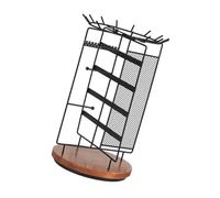 Dawutocap Soporte multifuncional para joyas de metal estable y madera para exhibir estantes para pendientes y collares