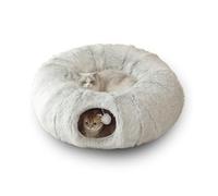 Dawutocap Tumbona para mascotas, cama portátil con túnel, lavable, para senderismo, camping, juegos, túnel, gatitos, cuevas