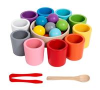 Dawutocap Vasos clasificadores de colores y bolas de juguete para la educación de la primera infancia y habilidades manuales y actividad de entrenamiento