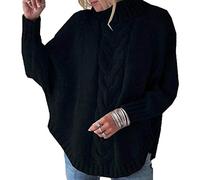 Dawwoti De Las Mujeres Que Hace Punto De La Túnica con Un Trompo De Punto Jumper Tops Dobladillo Irregular Caliente Acogedora De Tejer Puentes Tops