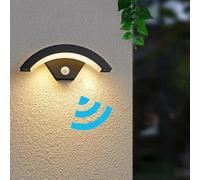 DAXGD Aplique de Pared Exterior con Sensor de Movimiento, 24W 2650LM Modernas LED Lámpara de Pared Exterior, IP65 Impermeable, Negro Luz de pared para Jardín Camino Garaje Terraza, 3000K Blanco Cálida