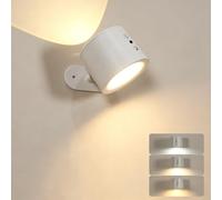 DAXGD Aplique de Pared Interior con Mando a Distancia, Recargable Lámpara de Pared con Touch Batería 1800mAh, Giratoria 360°, Lampara Lectura Cama Inalámbrica para Mesita de Noche en Dormitorio