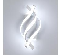 DAXGD Lámpara de Pared LED, Aplique de pared Moderno Interior 22W 2500LM de Diseño Curvo, Iluminación de Pared 6500K para Dormitorio, Comedor, Salón, Blanco