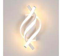 DAXGD Lámpara de Pared LED, Aplique de pared Moderno Interior 22W 2500LM de Diseño Curvo, Iluminación de Pared 3000K para Dormitorio, Comedor, Salón, Blanco