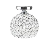 DAXGD Lámpara de Techo de Cristal, E27 Moderna Luz de Techo Diseño Creativo, Portalámparas E27, Lampara Techo Crystal Plata para Entrada, Cocina, Pasillos, Dormitorios, Diámetro(18CM, Sin Bombilla)
