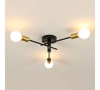 DAXGD Lámpara de Techo Industrial, 180°-360° Ajustable Lamparas Plafon Techo Vintage,E27 Luces de Techo para Salón Dormitorio Cocina Pasillo