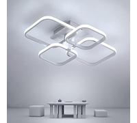 DAXGD Lámpara de techo LED, 60W 6750LM Moderno Plafon LED Techo 4 Cuadrado, Blanco Luz de Techo Aluminio para Sala de Estar, Sala de Estudio, Comedor, Cocina, Luz Blanca Fría 6000K