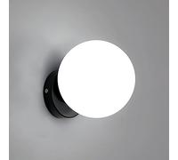 DAXGD Lámpara Pared Interior, Aplique de Pared Moderna Minimalista, Globo Lampara Pared E27 Negro Para Dormitorio Balcón Pasillo(Fuente de Luz no Incluida)
