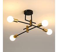 DAXGD Lámparas de araña Industrial, E27 Lámpara de Techo Vintage Diámetro 70 cm, Candelabros Sputnik Modernos 4 Luces para Dormitorio, Cocina, Pasillo (Bombilla no incluida)