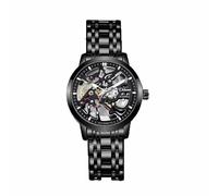 DAXIAOYU Reloj automático de lujo para hombre, mecánico, con esfera de esqueleto de acero inoxidable, Negro -, Lujoso