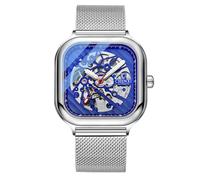 DAXIAOYU Reloj mecánico automático cuadrado para hombre, casual, impermeable, luminoso, Azul, Negocios