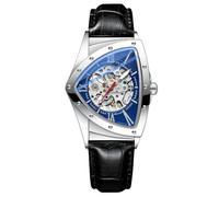 DAXIAOYU Reloj mecánico automático de acero inoxidable de lujo para hombre, diseño de triángulo, impermeable, luminoso, para negocios, Negro Azul, Lujo