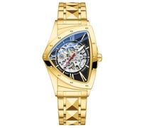 DAXIAOYU Reloj mecánico automático de acero inoxidable de lujo para hombre, diseño de triángulo, impermeable, luminoso, para negocios, Negro dorado, Lujoso