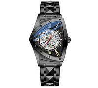 DAXIAOYU Reloj mecánico automático de acero inoxidable de lujo para hombre, diseño de triángulo, impermeable, luminoso, para negocios, Todo negro, Lujo