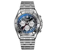 DAXIAOYU Reloj mecánico automático de negocios para hombre, multifunción, temporizador, esfera de 6 pines, calendario, reloj de pulsera luminoso de acero inoxidable, Correa de acero, color plateado y