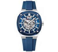 DAXIAOYU Reloj mecánico automático minimalista de esqueleto ahuecado para hombre, correa de silicona, impermeable, luminoso, casual, deportivo, relojes de negocios, Azul, Casual