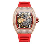 DAXIAOYU Reloj mecánico de alta gama para hombre, resistente al agua, para deportes y ocio, Rojo rosa, Lujoso