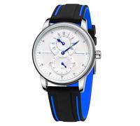 DAXIAOYU Reloj mecánico para hombre, correa de silicona, reloj de pulsera militar automático para hombre, a la moda, negocios, cuerda manual, casual, impermeable, Azul