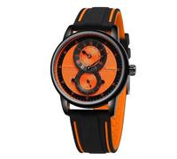 DAXIAOYU Reloj mecánico para hombre, correa de silicona, reloj de pulsera militar automático para hombre, a la moda, negocios, cuerda manual, casual, impermeable, Naranja