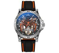 DAXIAOYU Reloj mecánico Tourbillon con personalidad totalmente automático para hombre, diseño de araña de esqueleto hueco, reloj conceptual de agujero de gusano, impermeable, luminoso, moderno,