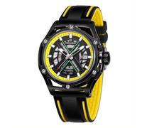 DAXIAOYU Yellow Robot X Design - Reloj mecánico automático con correa de goma transparente para hombre, Amarillo, Negocios
