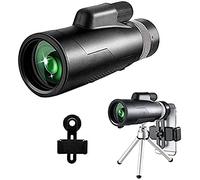 Day and Low Waterproof High Power Monocular with Smartphone Holder Tripod, Prism Dual Focus for Bird Watching,12X50 Monocular Telescope