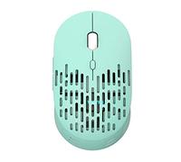 DAY DAY HAPPY Honeycomb Mouse inalámbrico Bluetooth computadora de Modo Dual Carga los Ratones Haciendo Clic Silenciosamente con una batería li de 500 mah para computadora portátil pc (Green)